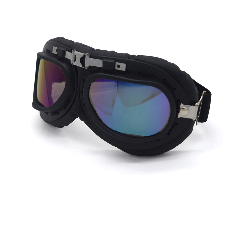 Lunettes de moto Vintage universelles pour pilote, pour Scooter, casque, pour Harley: Colorful lens