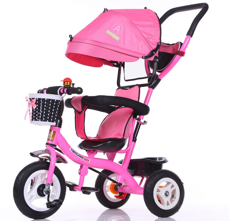 Baby Three Wheel Stroller1-3-5Y Bicycle Kids BikeBaby Stroller Pram Pushchair Folding Baby Buggies Travel umbrella Car: pink