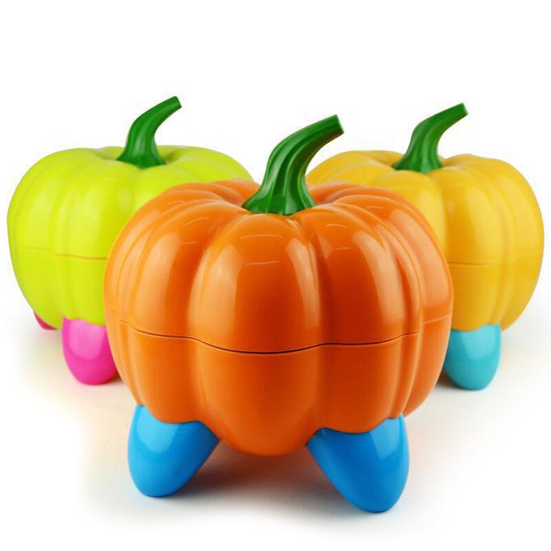 Bonita silla de bebé orinal plegable de dibujos animados para niño pequeño asiento de inodoro portátil de plástico calabaza-azul + naranja