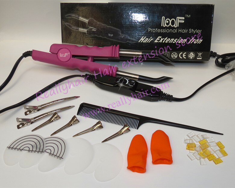 roze loof haarverlenging fusion iron L-618-Control haarverlenging tool kits