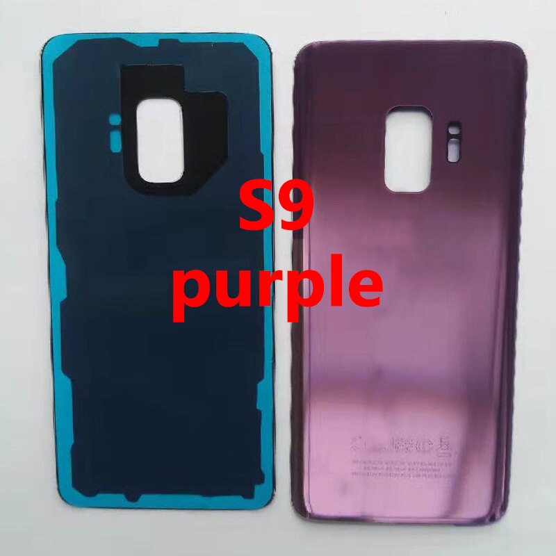 For SAMSUNG GALAXY S9 G960 G960F Battery Cover Back Glass Cover S9+ S9P S9 PLus G965 G965F Battery Cover Rear Door Housing Panel: S9 Purple