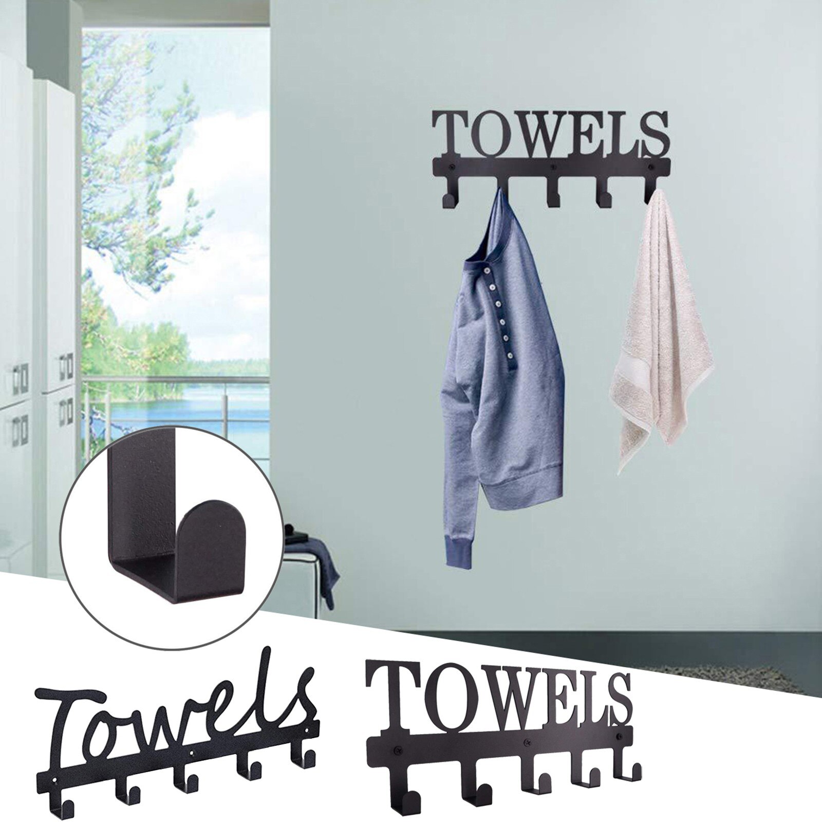 4 # Handdoek Houder Voor Badkamer Handdoekhouders Handdoek Haken Deur Haken Voor Badkamer Houder Opslag Plank Met Haak Badkamer accessoires