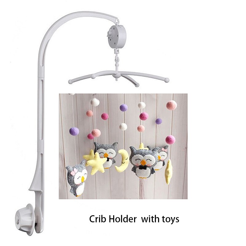 Babymobiel houder voor in de wieg, bedbel hangend speelgoed, 360 graden draaibare beugel, opwindbare muziekdoos, baby rammelaar, speelgoed, woondecoratie: A2