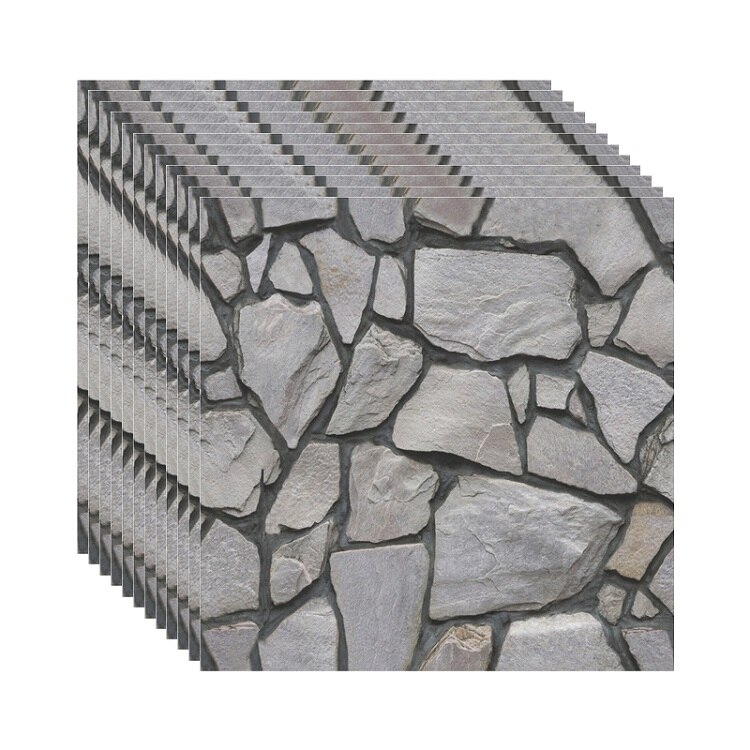 Badeværelse indretning køkken backsplash fliser decals 3d sten mursten selvklæbende tapet boligindretning vandtætte pvc wallstickers: 12 stk
