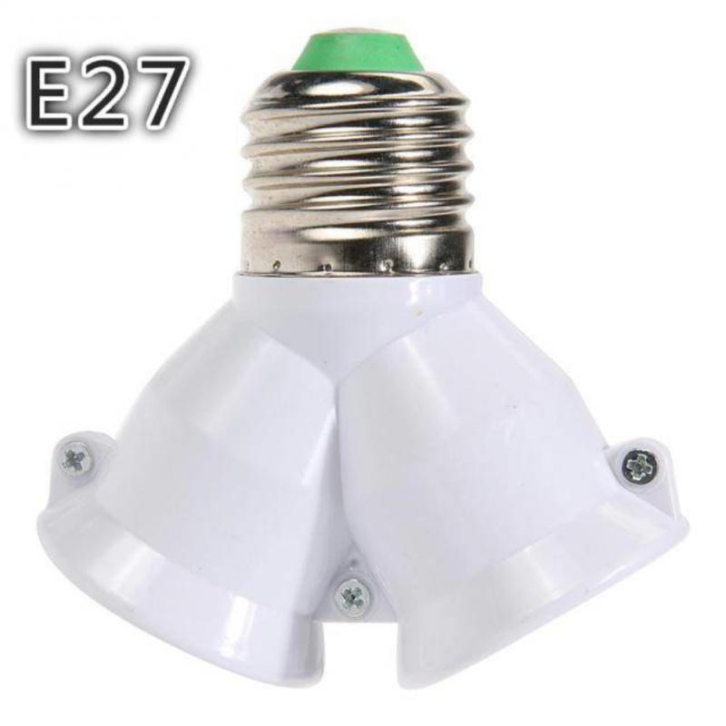 Schroef E27 LED Base Light Lamp Socket E27 naar 2-E27 Splitter Adapter lamphouder E27 Socket Lamphouder: Default Title