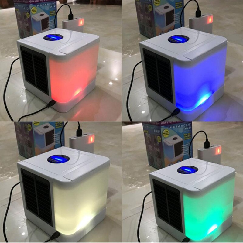 Mini climatiseur portable, humidificateur, purificateur, refroidisseur d'air usb, ventilateur de bureau pour la maison et le bureau, 7 couleurs