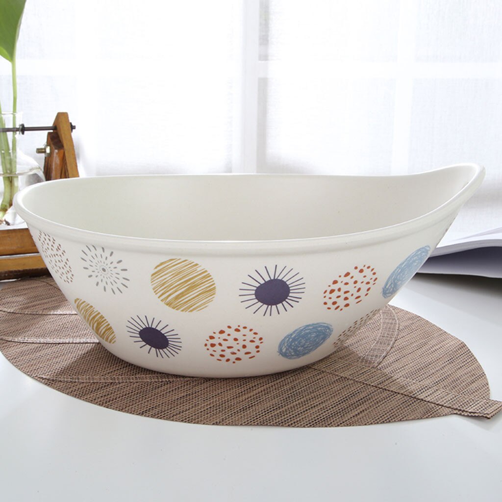 Creatieve Natuurlijke cartoon Grote capaciteit Soep Salade Noodle Rijstkom Bamboe Fruit Bowls Handwerk Art Werk Decoratie W30704