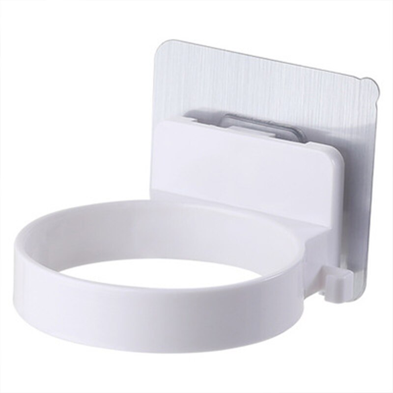 Soporte para secador de pelo en espiral autoadhesivo, sin clavos, estante para secador de pelo resistente para baño, organizador de soplador, estantes para secador de pelo montados en la pared: Blanco