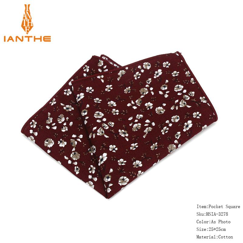 Brand Style Hankerchief Scarves Vintage Cotton Pocket Hankies Men's Pocket Square Handkerchief Flower Paisley Hanky: IA3278