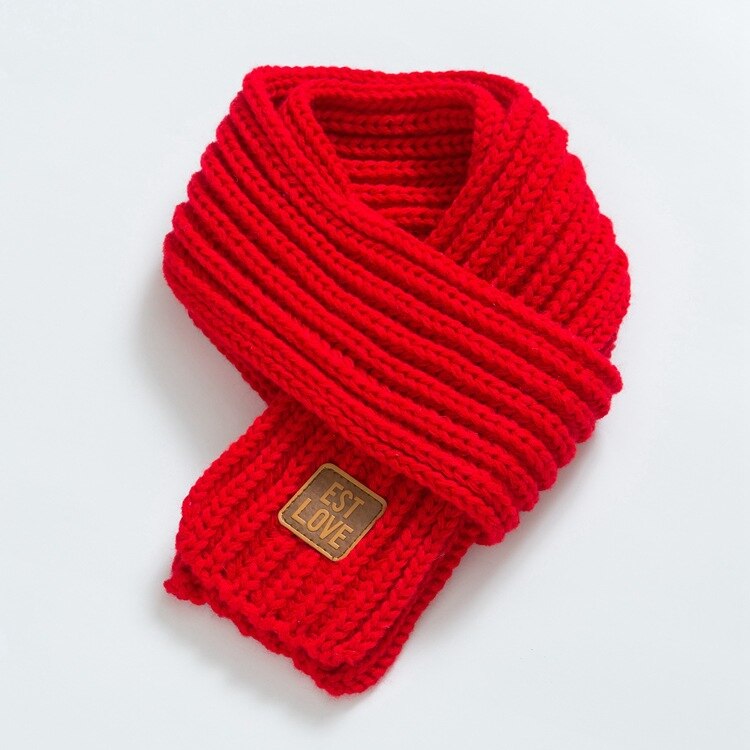 Pañuelos para niños, bufanda de cuello para bebés y niñas, bufanda suave Lisa para cuello, anillo de cuello elástico, bufanda para bebés, Invierno: Rojo