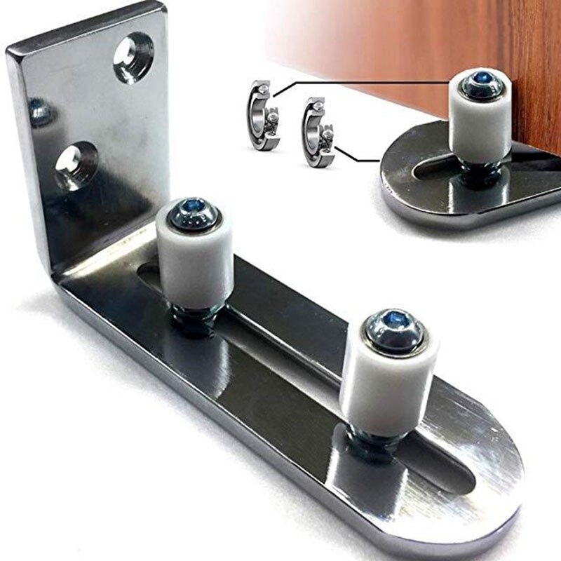 Floor Guide for Bottom Of Sliding Barn Doors Adjustable Wall Mount Stay Roller Guide Ball Bearings