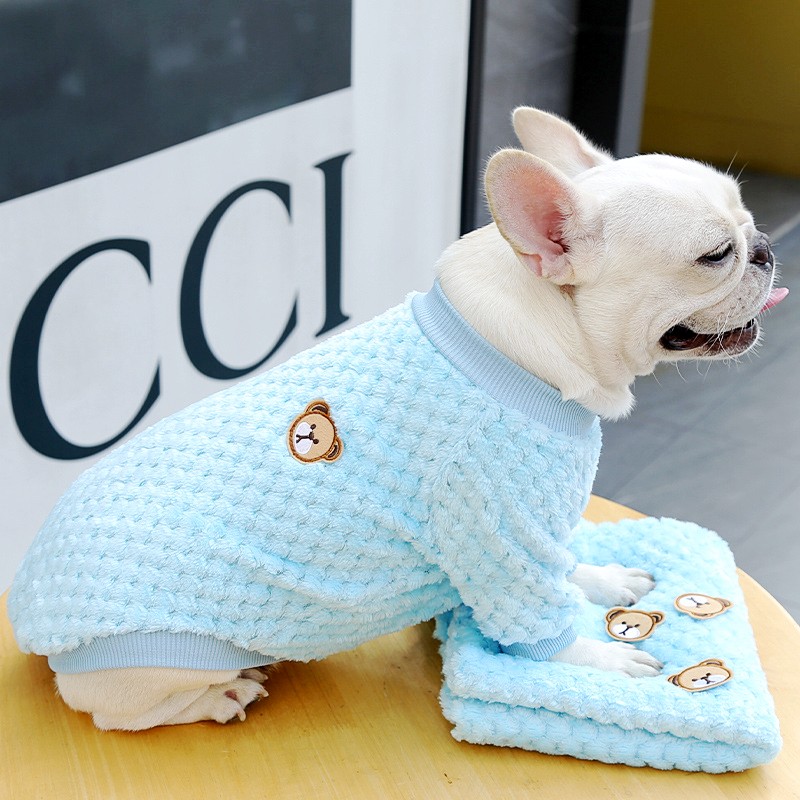 Vêtements pour chiens de compagnie hiver chien sweats à capuche doux chiot pull mignon ours imprimé chat sweat Chihuahua vêtements sweat à capuche pour animaux de compagnie