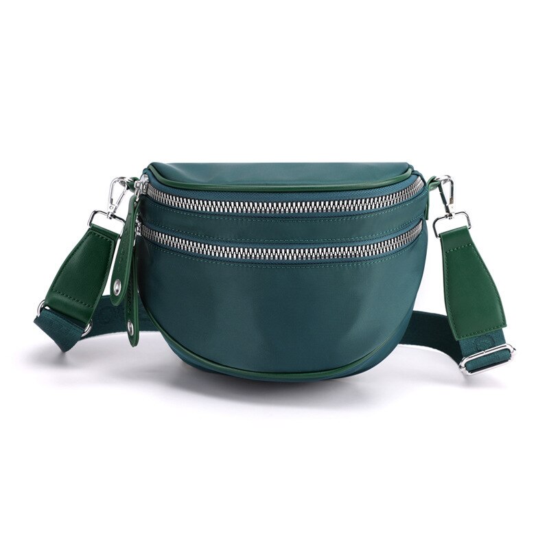 Beibaobao 2022 Nylon Brede Band Crossbody Tas Zachte Waterdichte Schoudertas Voor Vrouwen Zadel Portemonnee En Handtas: green