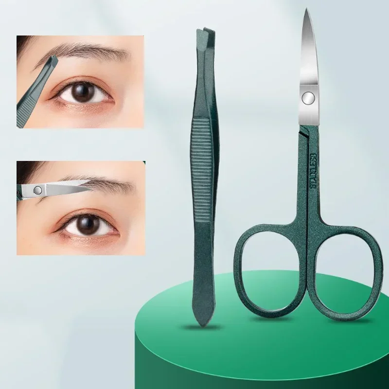 juego de cortaúñas de acero inoxidable con Estuche De Viaje de cuero, juego de herramientas de aseo verde para manicura, herramienta para el cuidado de los pies en el hogar