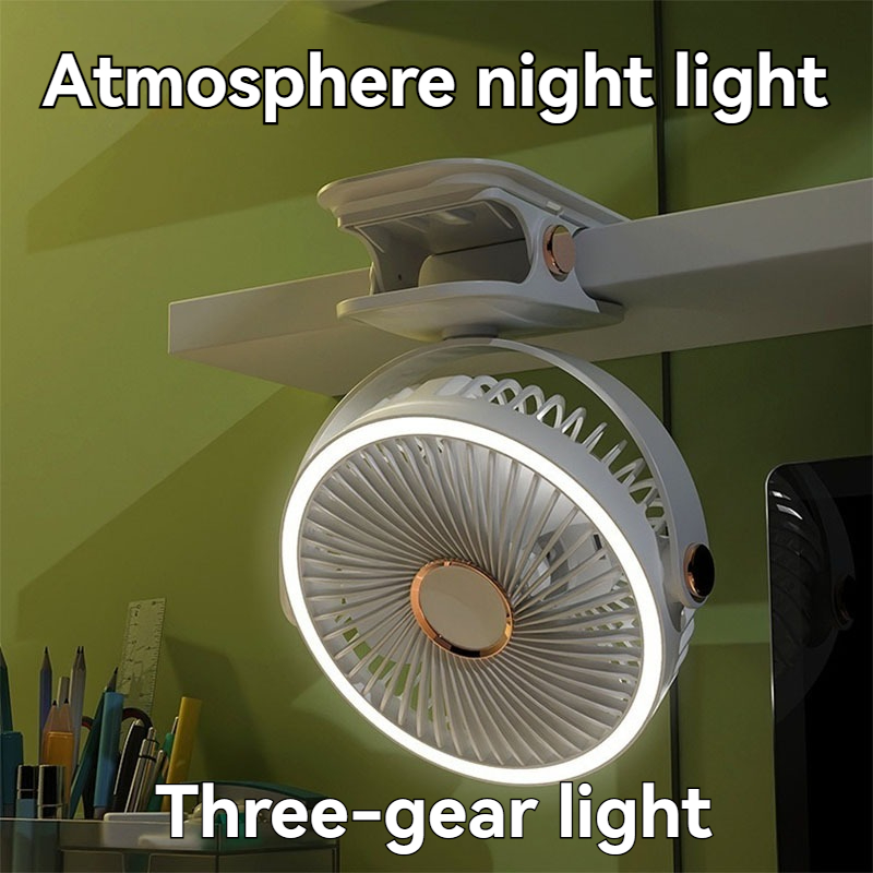 ventilador de luz nocturna, ventilador con Clip para dormitorio de estudiantes, escritorio de oficina, carga USB para exteriores, ventilador de techo pequeño de mano