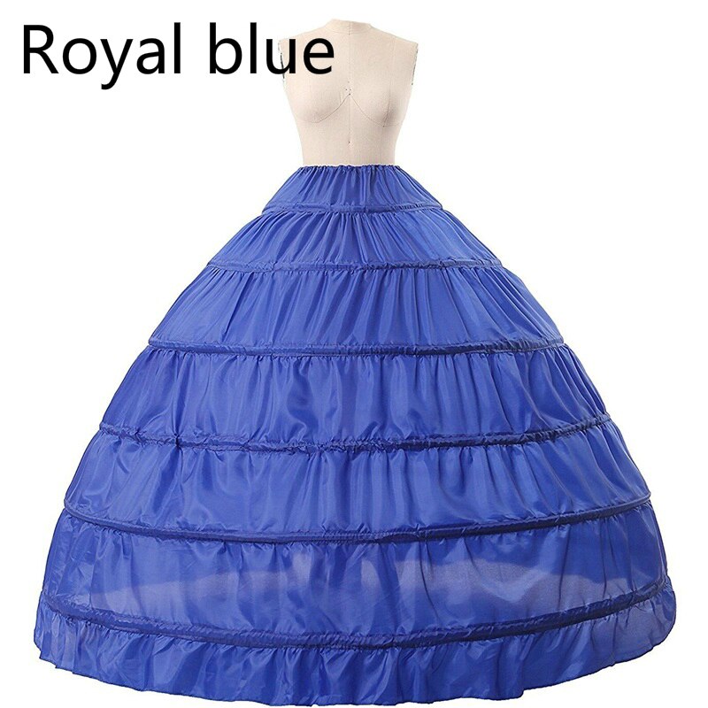 Ball Gown 6 Hoop Petticoat for Wedding Dresses Black Royal Blue Woman Puffy Crinoline 6 Hoop Crinoline Bridal Underskirt