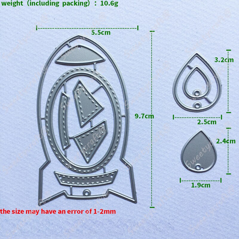 Metal Cutting Dies Space Rocket Shaking Frame Dies Scrapbooking Stamps Stencil Die Cut Craft Album Card Making