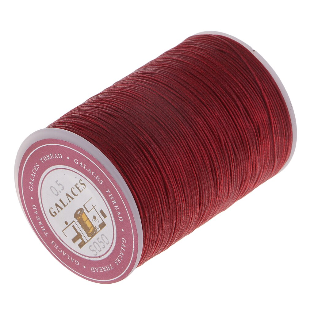 Cordón de hilo encerado de poliéster para costura de cuero, suministros de artesanía de joyería, 130 m/rollo, 0,5mm: Deep Red
