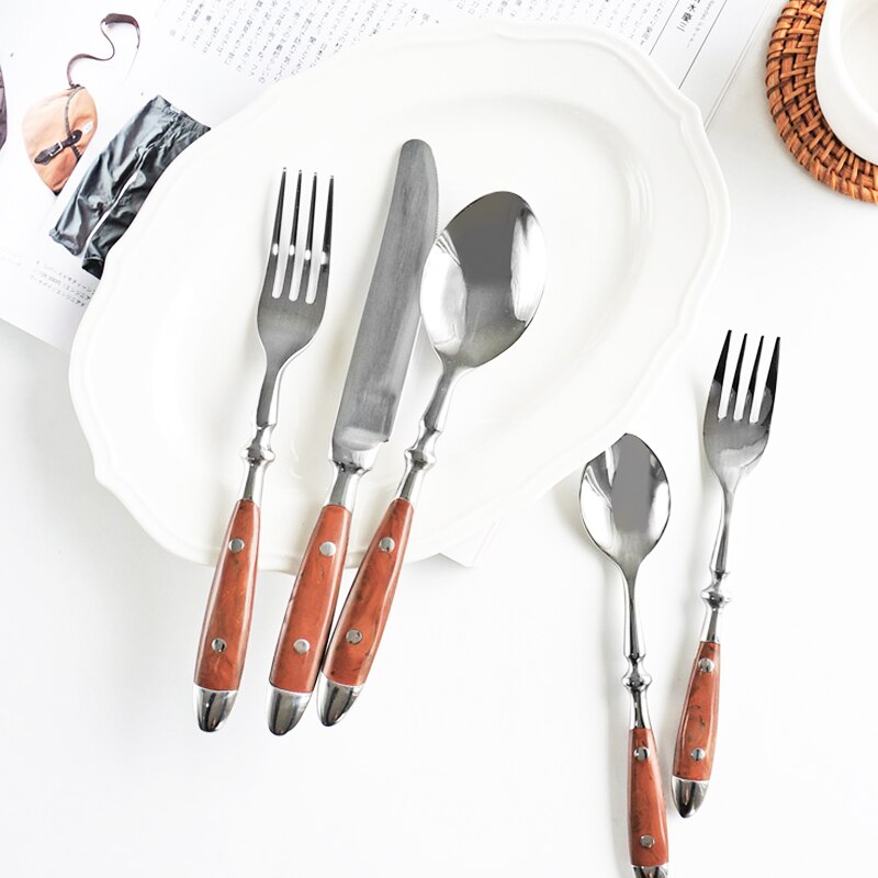 Cutlery Set Stainless Steel Western Tableware Knife Fork Spoon Dinnerware Set Flatware Kitchenware Kitchen Gadget Sets