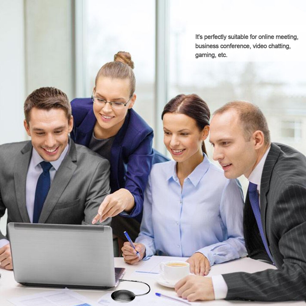 Stereo Omnidirectional Pickup Condenser Microphone Mic USB Connector for Voice Chat Meeting Business Conference Desktop Computer