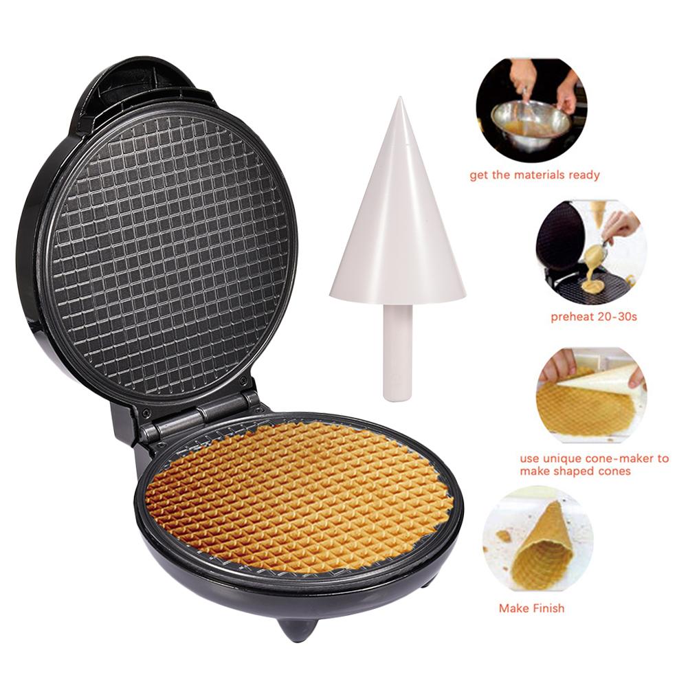 Multifunction Mini Waffle Maker Electric Doughnut Ice Cream Cone Grill Cake Oven Pan Eggette Machine Plates EU UK Plug