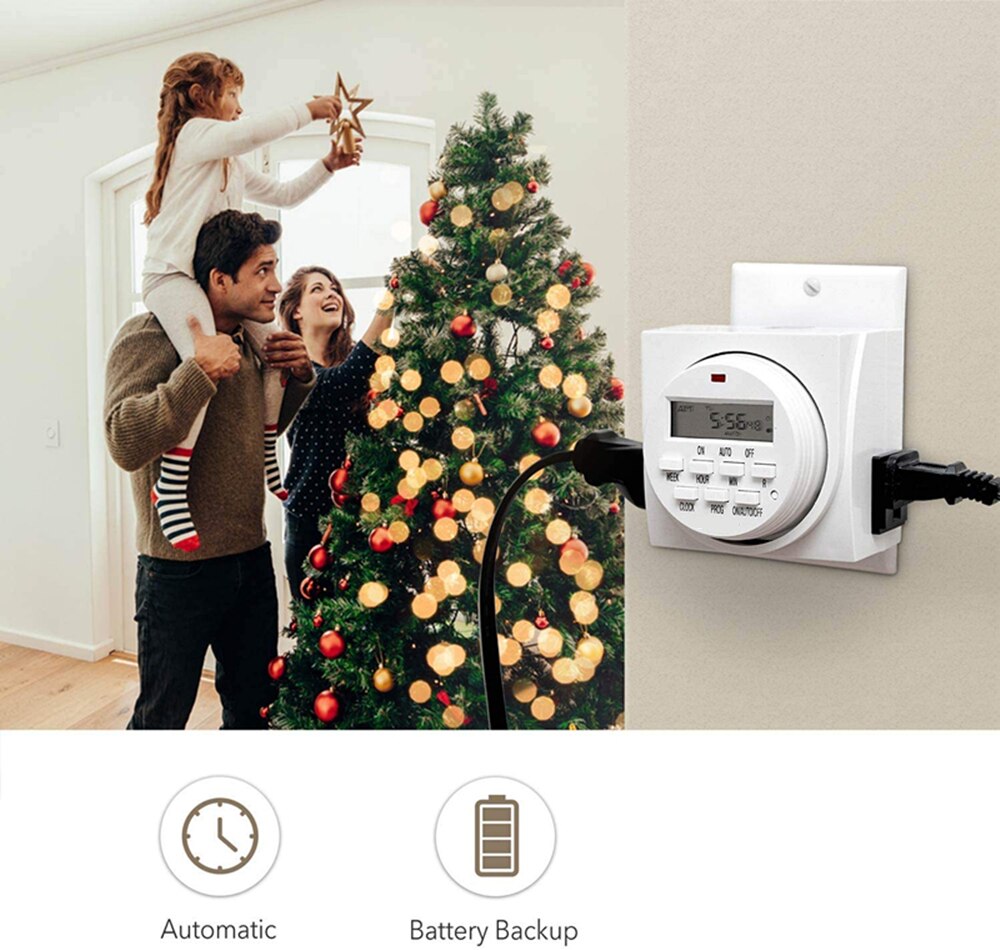 Interruptor temporizador programable 220V 230V AC LCD grande 1,6 pulgadas con relé con certificación UL dentro y función de tiempo de cuenta atrás