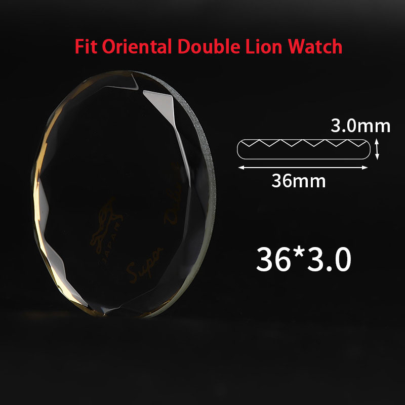 Mineral glas Uhren linsen polyed rischen Winkel modifizieren des Glas 3a geripptes Glas passen orientalische Doppel löwen uhr Reparatur teil Aftermark