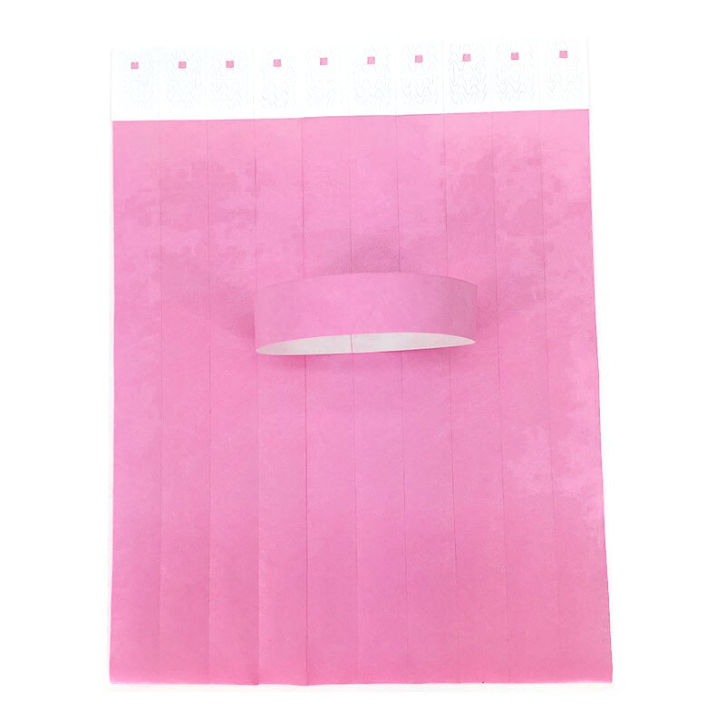 100 Count TYVEK Wristbands 3/4" PAPER WRISTBANDS For EVENTS wedding favors: Pink