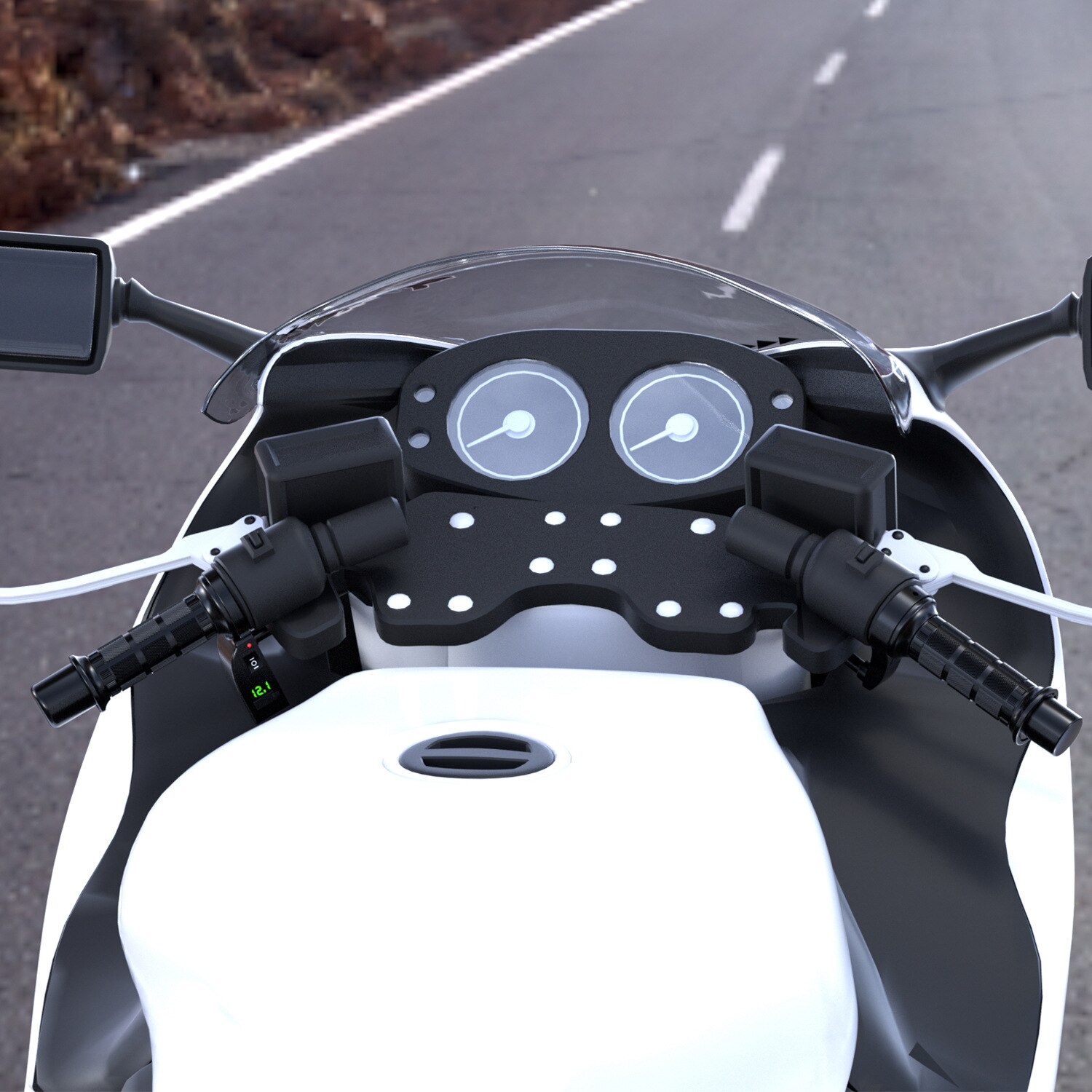 Wupp motorcykel elektrisk opvarmningshåndtag vinter 12v modifikation med switch digital display håndtag dæksel justerbar temperatur