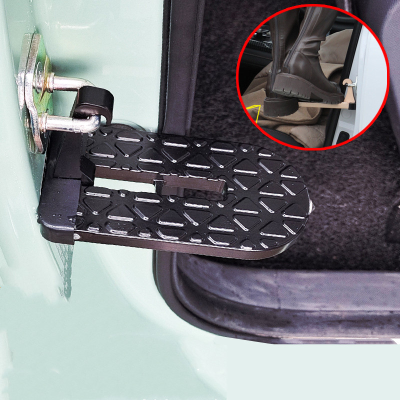 Portaequipajes plegable para techo de coche, escalón para puerta de coche, gancho de pestillo Universal multifunción, Pedal de pie, accesorios de seguridad para coche de aleación de aluminio: Naranja