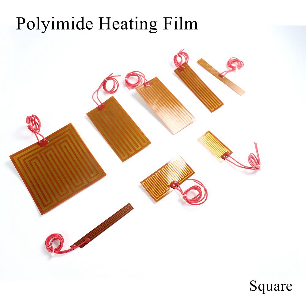 Plaque Film chauffant en Polyimide 5V 12V 24V PI | Coussin pour panneau chauffant électrique, tapis électrotherma adhésif Flexible, aluminium chauffant l'huile