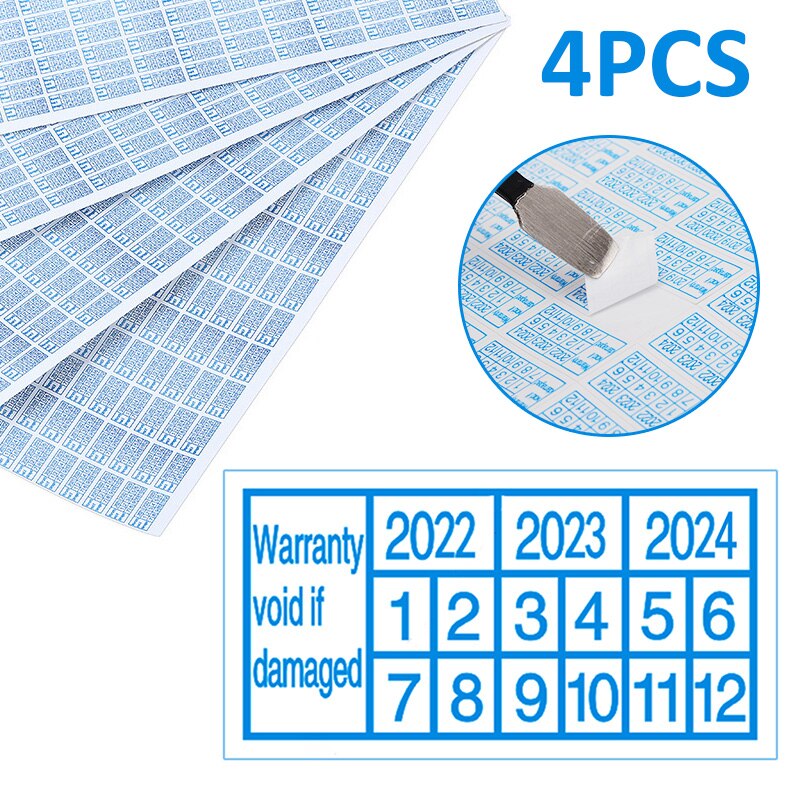 600PCS Blue Warranty Label Paper 2022 2023 2024 Warranty Void If Damaged Protection Security Label Sticker Seal For Cellophane