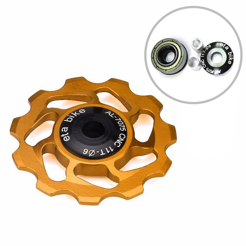 Ciclismo de montaña MTB bicicleta de carretera bicicleta 11T trasero cambio de marchas con poleas rueda de tensión Polea guía cojinete de cerámica de aleación de aluminio