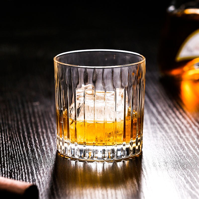 Bar clásico, vaso de cóctel, vaso de whisky Vintage, copa de vino a rayas japonesas, cristal común redondo respetuoso con el medio ambiente XINCHEN