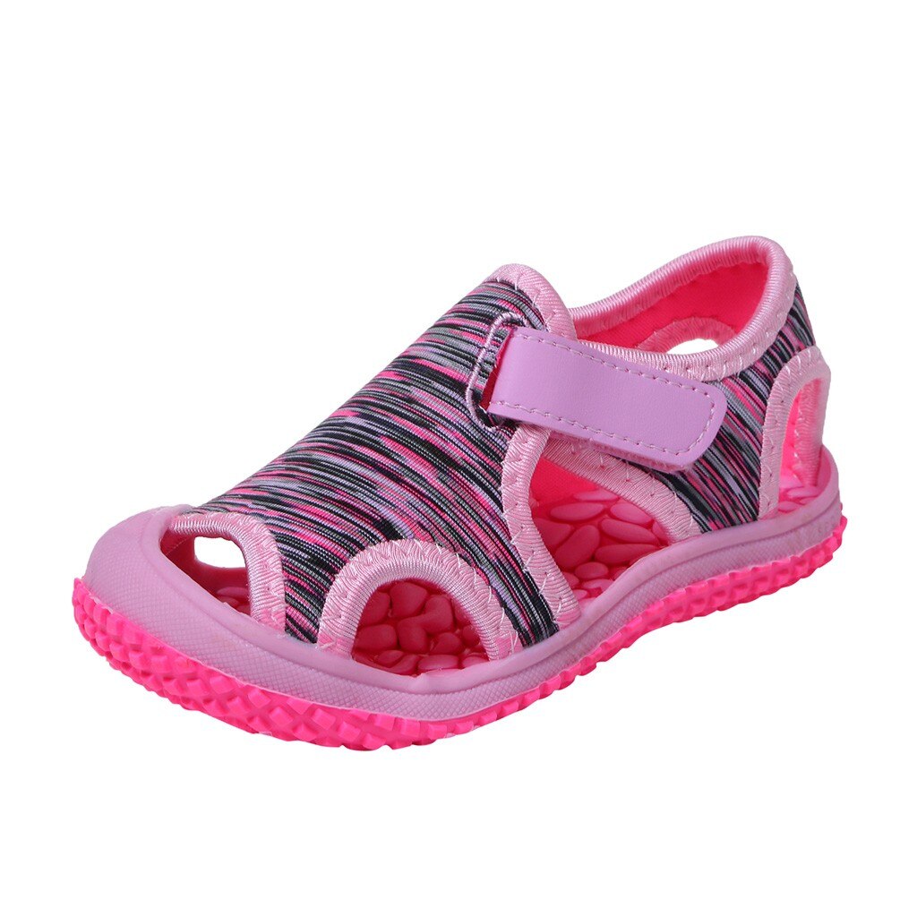 été bébé filles garçons sandales enfants plage sandales fond souple anti-dérapant infantile chaussures enfants en plein air Anti-collision chaussures: Rose / 23