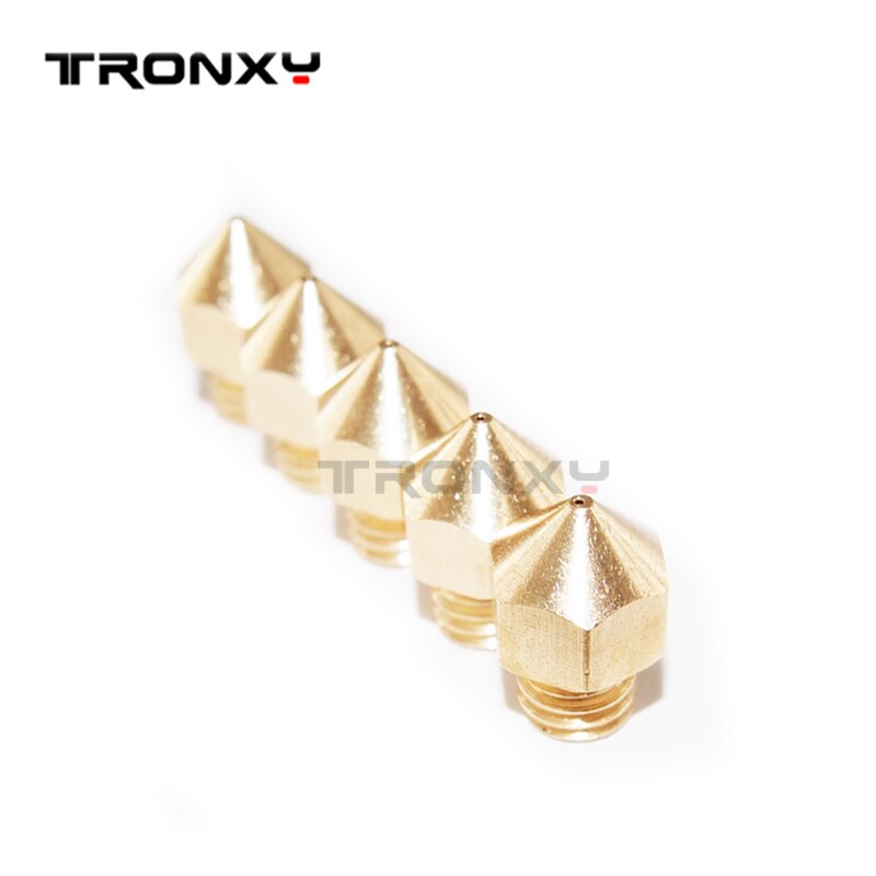 5pcs/lot 3D printer MK8 nozzle tronxy P802M P802E X3A X1 extruder size 0.2mm 0.3mm 0.4mm 0.5mm for choice free ship