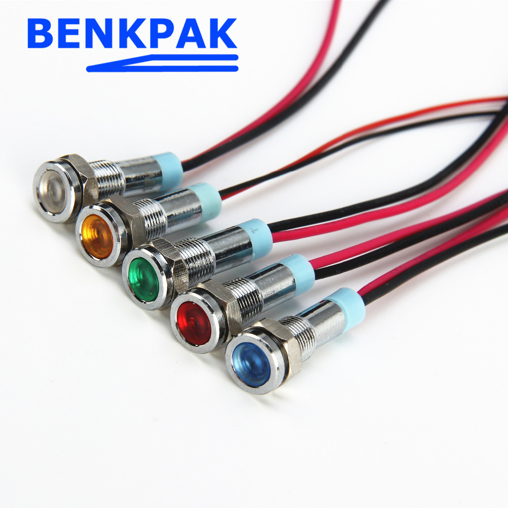 6mm LED indicator light 3V 6V 12V 24V 220V signal lamp