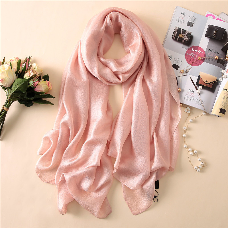 2023 de lujo bufanda de para mujer liso seda liné chales bufandas verano señora pañuelos Pashmina Foulard Hijab 180*90Cm