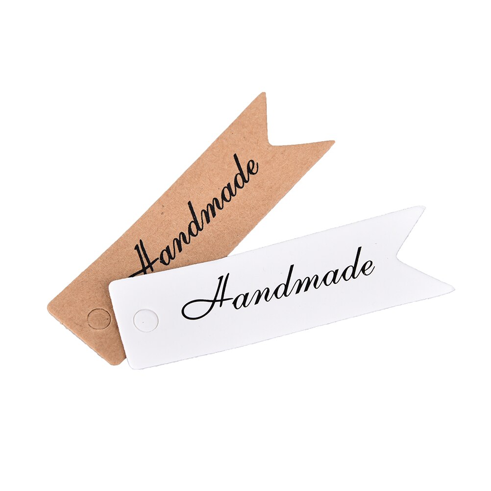 100 pièces "merci" "Fait Main" Kraft étiquettes Étiquette Volante En Papier Pour Artisanat Papier Étiquette fournitures de fête étiquettes De Vêtement