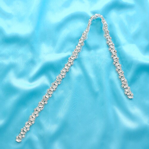 Strass ceinture éblouissante diamant ceinture de mariée argent cristal ceinture de mariage pour la décoration de mariage SD135S: only applique