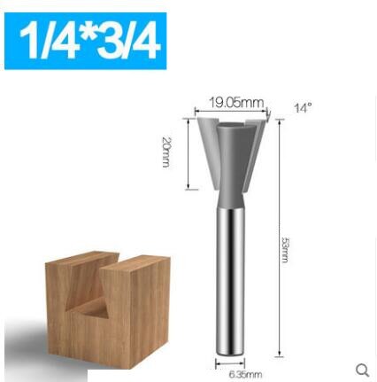 1pc 1/2" 1/4" Shank Rod Dovetail Router Bit Swallow Tail Woodworking Etching Milling Tools For Wood Cutter: 5