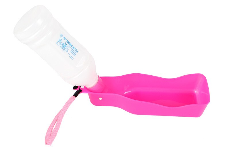 Fuente de alimentación automática para mascotas de 3,5 l para gatos y perros, tazón de plástico ecológico para comida de perros, dispensador de agua para mascotas: pink bottle 350ml