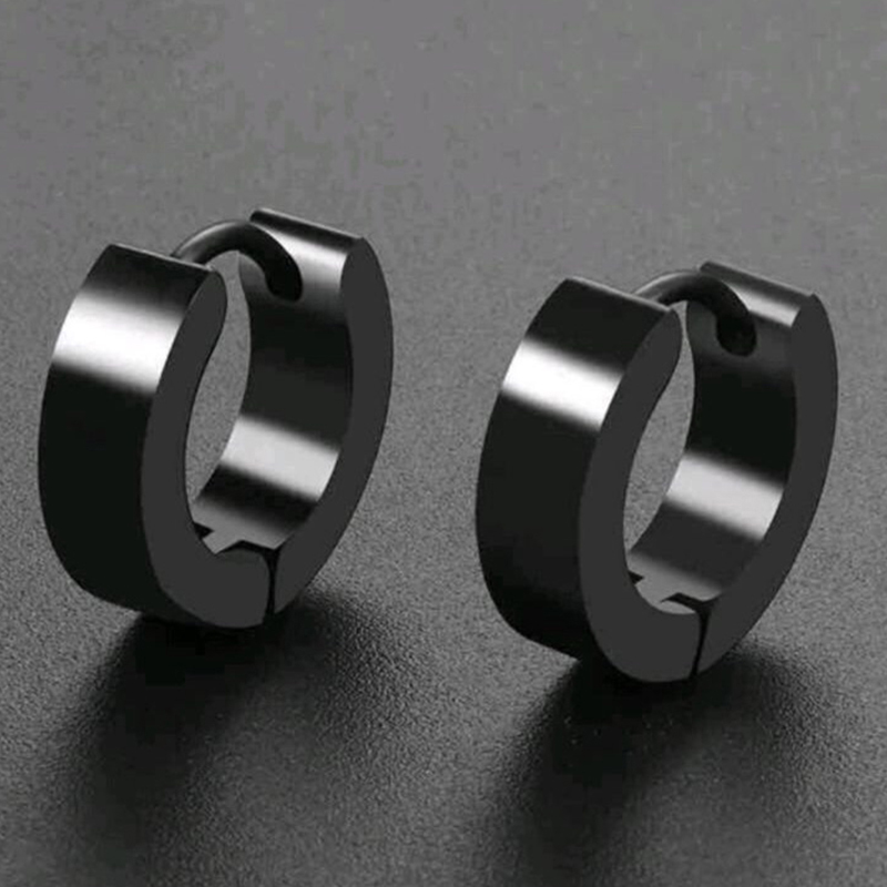 Juego de pendientes Punk de acero inoxidable para hombre y mujer, aretes negros, Piercing de Hip Hop Vintage, accesorios de joyería para la oreja, 1 /11 pares