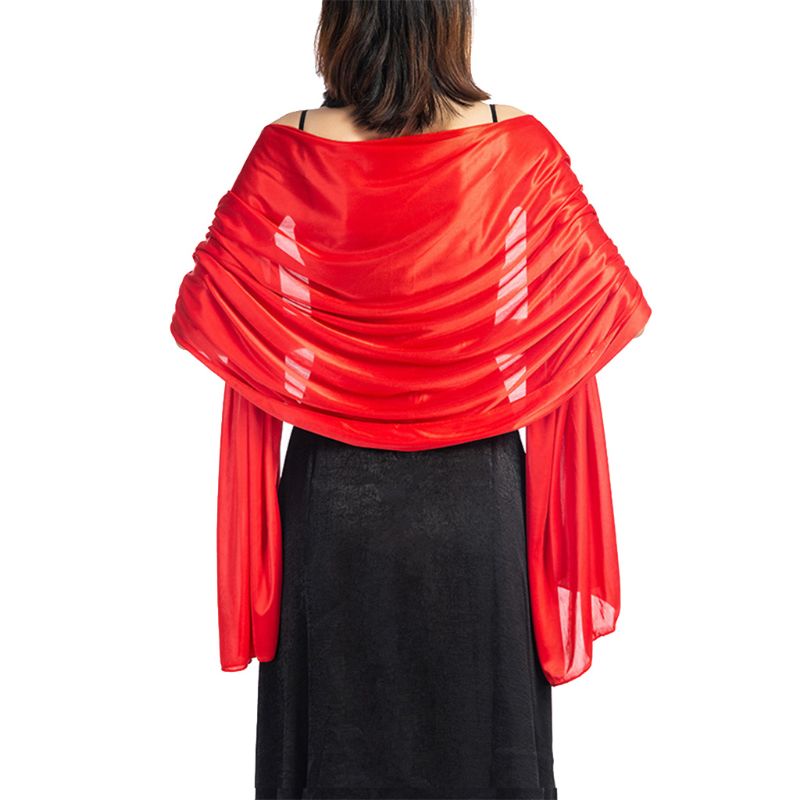 200x70cm mujer imitación seda pura bufanda capa Color sólido largo chal envoltura para boda banquete Vintage accesorios para baile de graduación