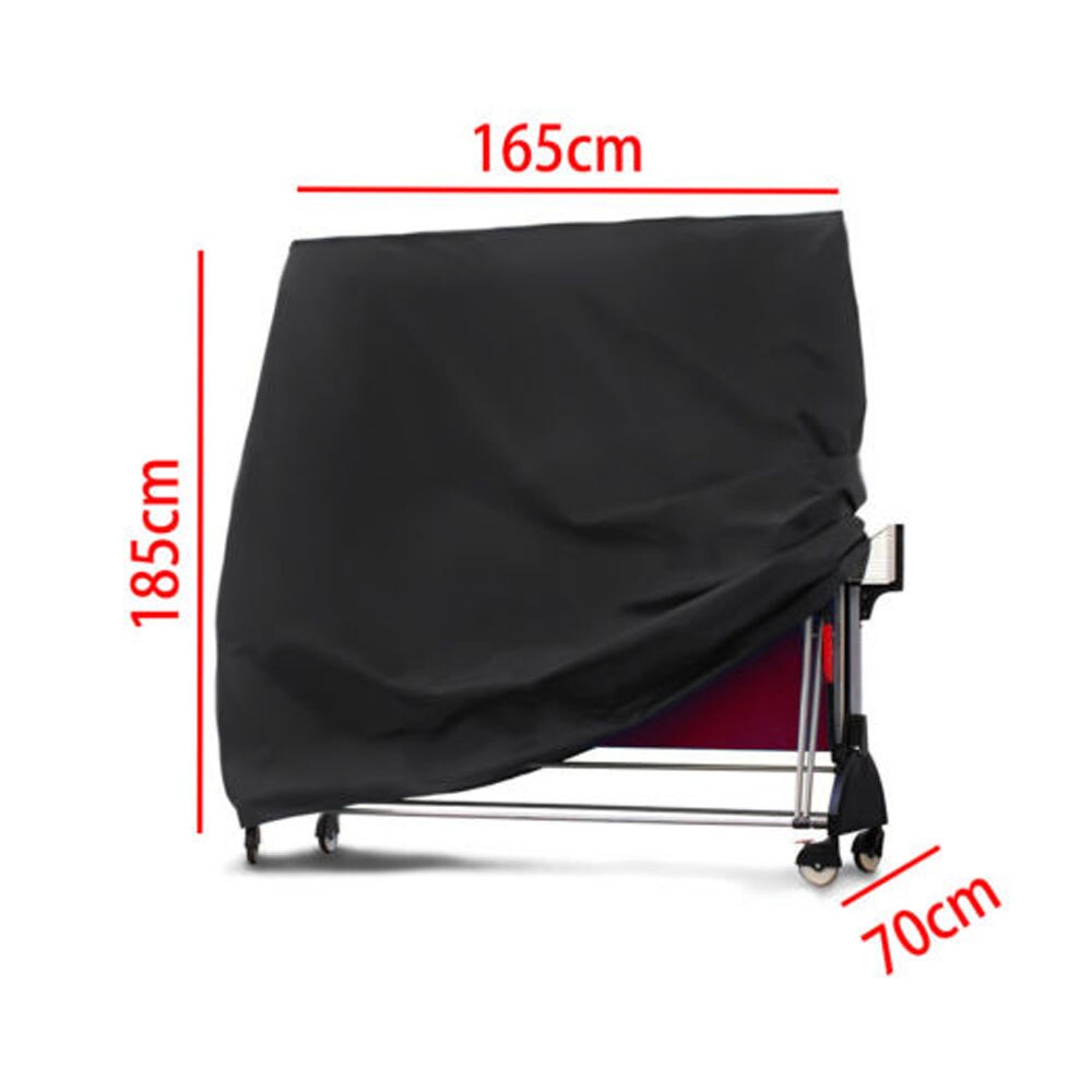 1Set Ping Pong Table Cover, 210D Adjustable Waterproof Table Tennis Cover Outdoor Table Cover Black with Drawstring
