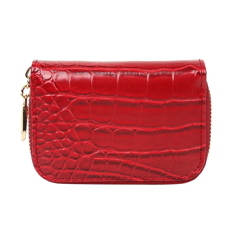 Portafoglio da donna nuovo porta carte di credito molti dipartimenti porta carte di credito pieghevole da donna piccola borsa Hasp portafogli in pelle PU femminile di alta qualità: Rosso