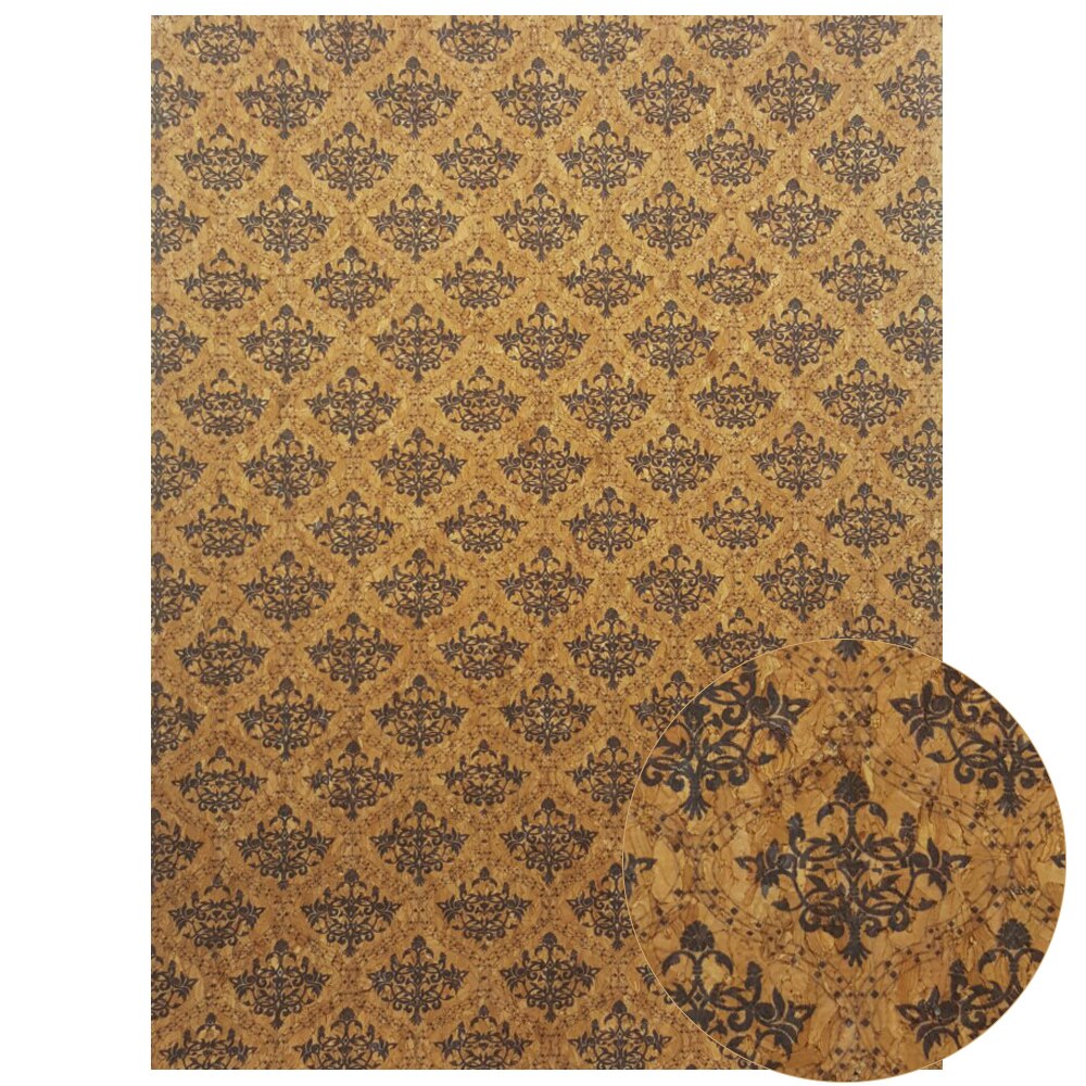 Qibu 22*30 Cm Gedrukt Zachte Kurk Stof Kleding Handtas Synthetisch Leer Diy Naaien Materialen Kledingstuk Diy Ambachten Textiel materiaal: 05
