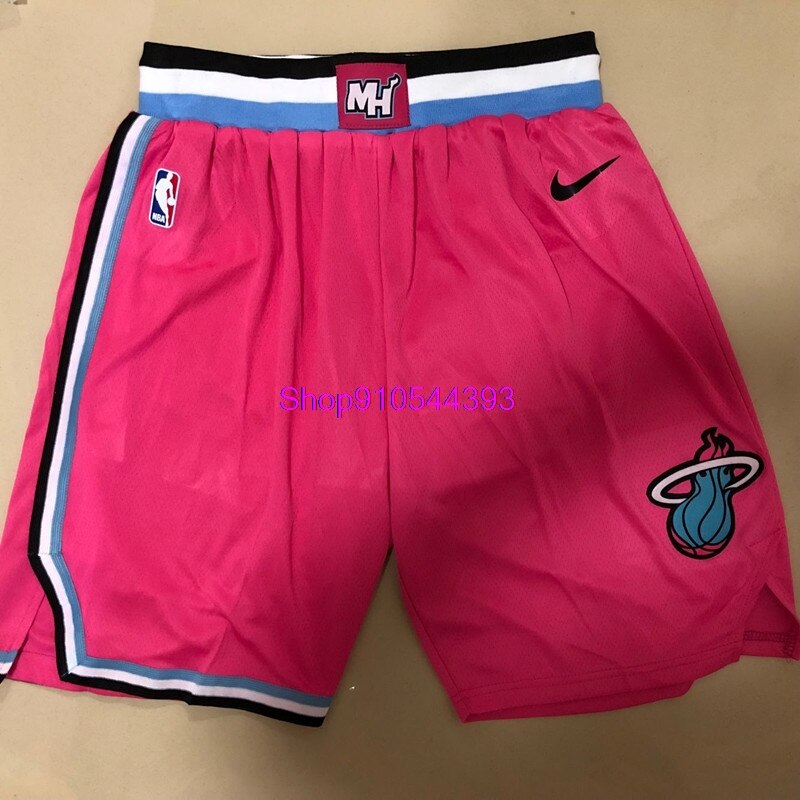 Pantalones cortos de baloncesto de la NBA Miami Heat, Shorts deportivos de presión , transpirables