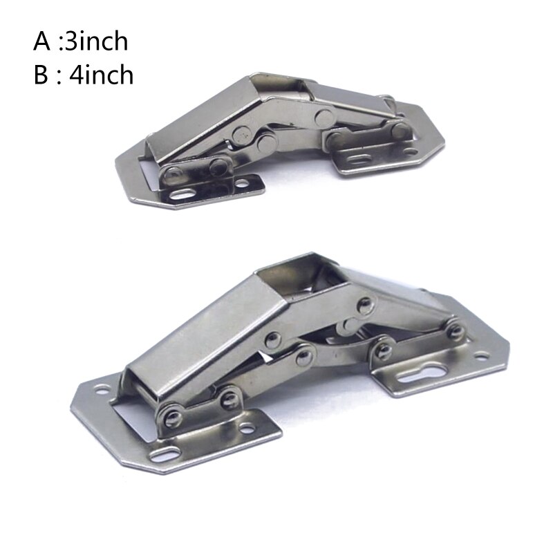 Satin Door Hinge Self Closing Hardware Adjustable Stainless Spring Hinge for Kitchen Cabinet Corner Hardware Replacement N1HF