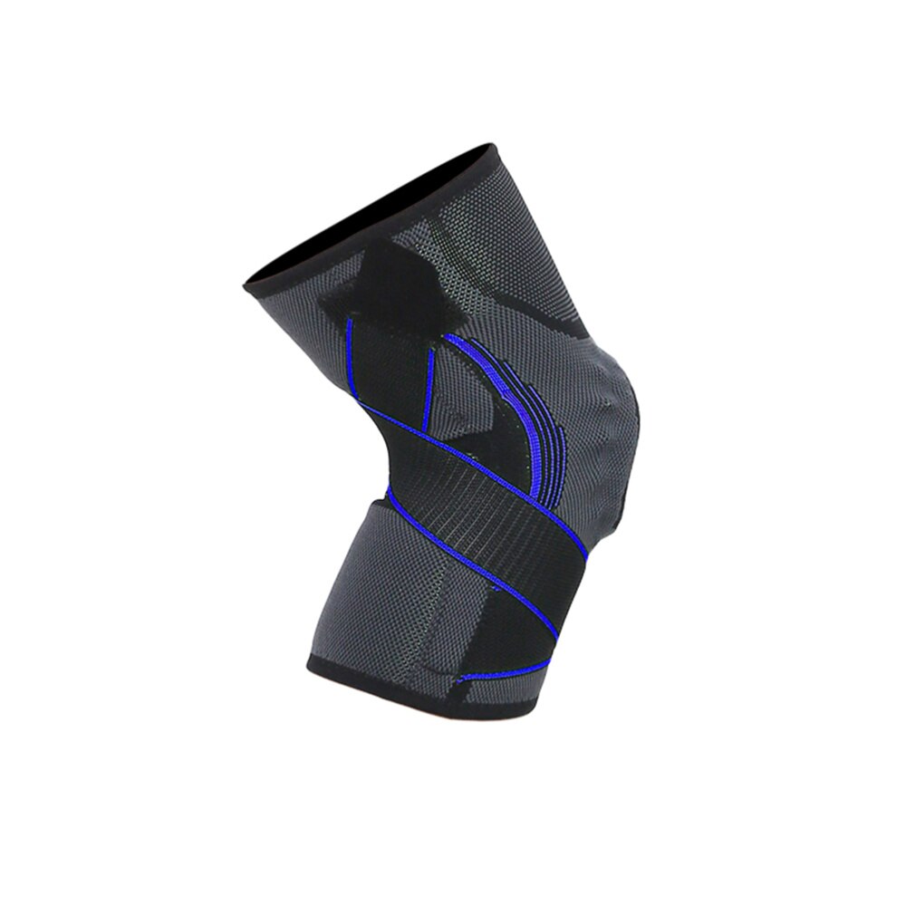Sport Schutz Getriebe Unterstützung Silikon Frühling Druck Knie Pads Atmungsaktive Basketball Klettern Knie Schutz Ärmel-Größe B: Schwarz Blau
